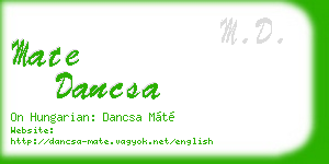 mate dancsa business card