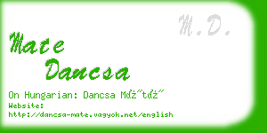 mate dancsa business card